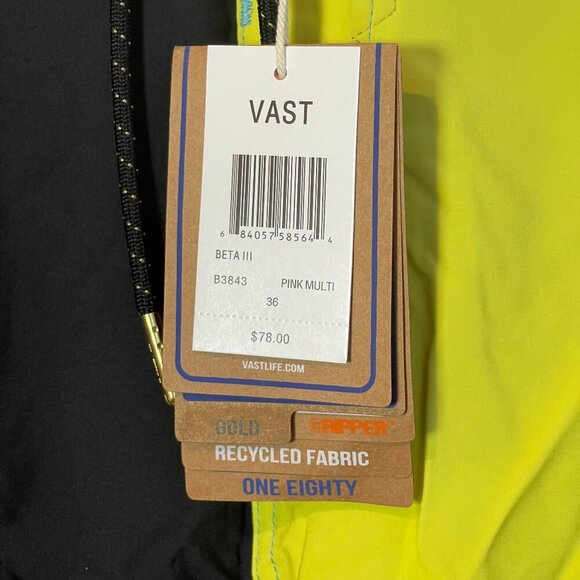 Vast Beta III Men's Boardshort in Pink Multi - Size 36 - NWT - Picture 6 of 8